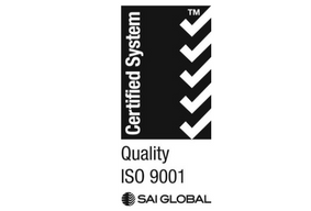 Logo for Quality ISO 90001, certified system